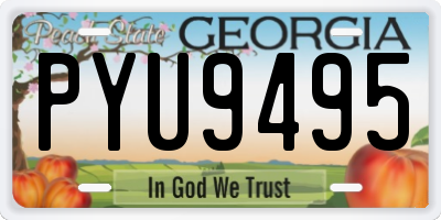 GA license plate PYU9495