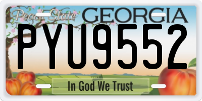 GA license plate PYU9552