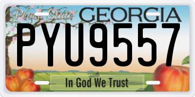 GA license plate PYU9557