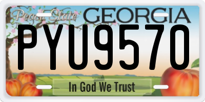 GA license plate PYU9570