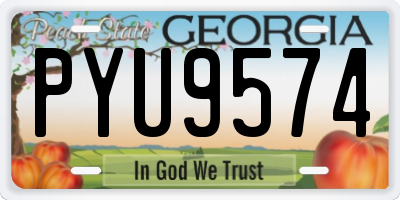 GA license plate PYU9574