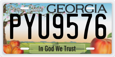 GA license plate PYU9576