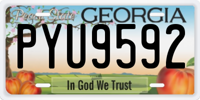GA license plate PYU9592