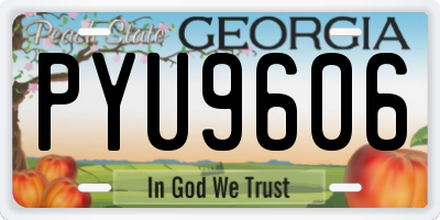 GA license plate PYU9606
