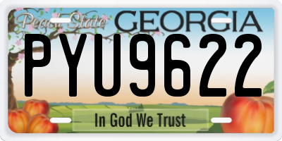 GA license plate PYU9622