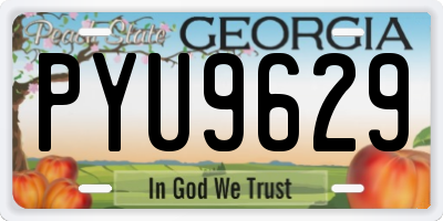 GA license plate PYU9629