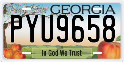 GA license plate PYU9658