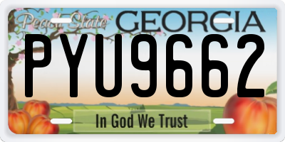 GA license plate PYU9662