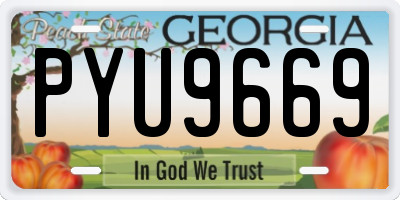 GA license plate PYU9669