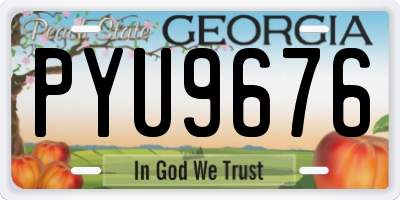 GA license plate PYU9676