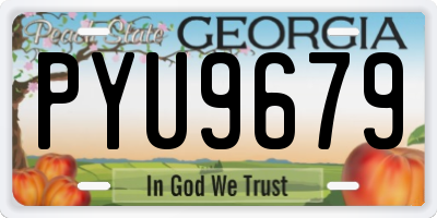 GA license plate PYU9679