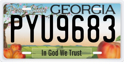 GA license plate PYU9683