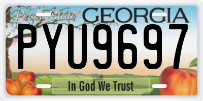 GA license plate PYU9697