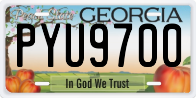 GA license plate PYU9700