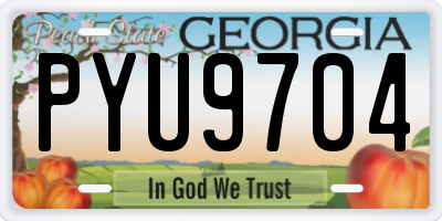 GA license plate PYU9704