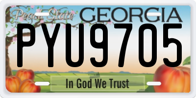 GA license plate PYU9705