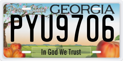 GA license plate PYU9706