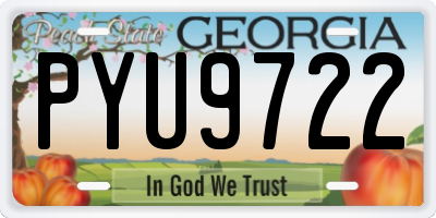 GA license plate PYU9722