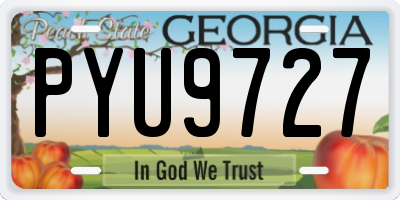 GA license plate PYU9727