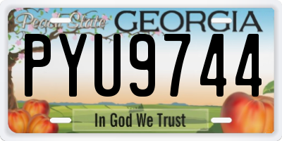 GA license plate PYU9744