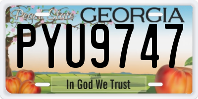 GA license plate PYU9747