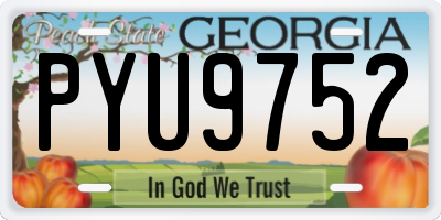 GA license plate PYU9752