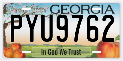 GA license plate PYU9762