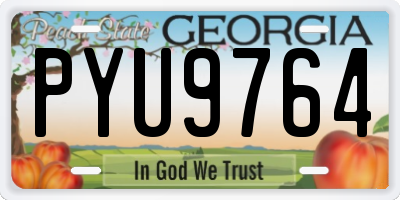 GA license plate PYU9764