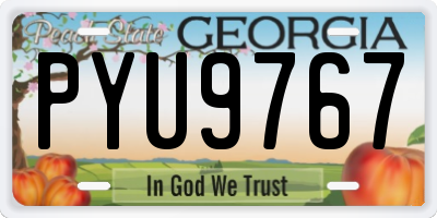 GA license plate PYU9767