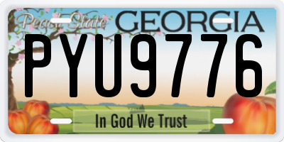 GA license plate PYU9776