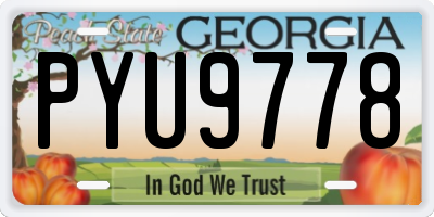GA license plate PYU9778