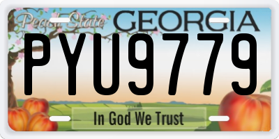 GA license plate PYU9779