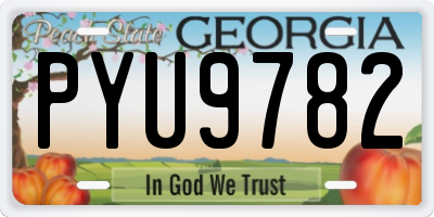 GA license plate PYU9782