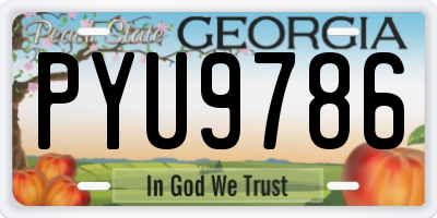 GA license plate PYU9786