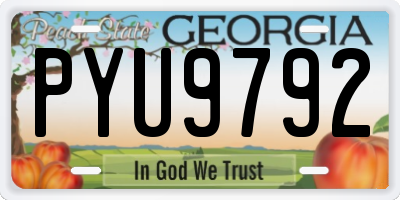 GA license plate PYU9792