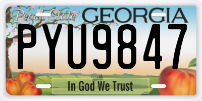 GA license plate PYU9847