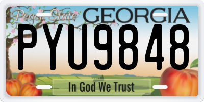 GA license plate PYU9848