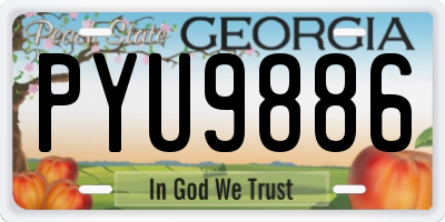 GA license plate PYU9886