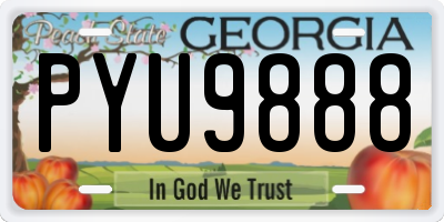 GA license plate PYU9888