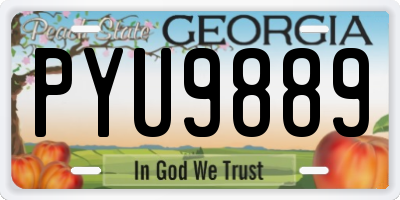GA license plate PYU9889