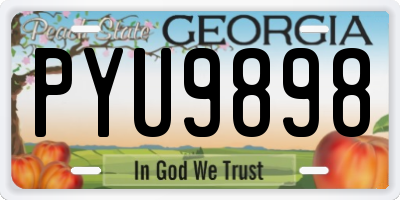 GA license plate PYU9898