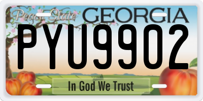 GA license plate PYU9902