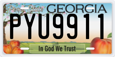 GA license plate PYU9911