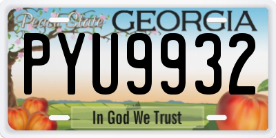 GA license plate PYU9932