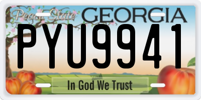 GA license plate PYU9941