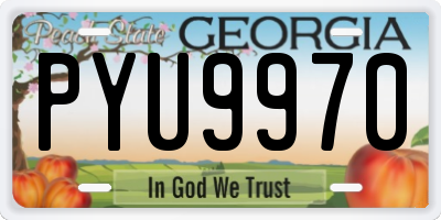 GA license plate PYU9970