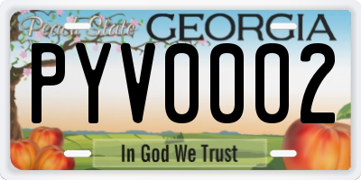 GA license plate PYV0002
