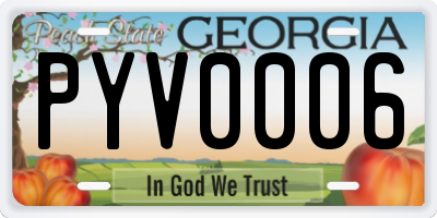 GA license plate PYV0006