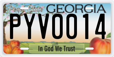 GA license plate PYV0014