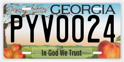 GA license plate PYV0024